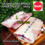 Beef belly samcan SHORTPLATE USDA US CHOICE frozen sliced FATTY >50% FAT +/- 1kg price/kg (any brand in stock)